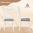 Dining Chairs Set of 2 Rubber Wood Dining Room Chairs with Comfortable Backrest and Padded Seat