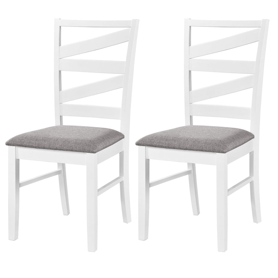 Dining Chairs Set of 2 with Backrests and Rubber Wood Frames