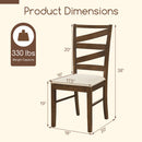 Dining Chairs Set of 2 with Backrests and Rubber Wood Frames