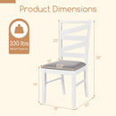 Dining Chairs Set of 4 with Backrests and Rubber Wood Frames