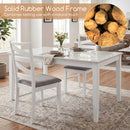 Dining Chairs Set of 4 with Backrests and Rubber Wood Frames