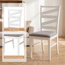 Dining Chairs Set of 4 with Backrests and Rubber Wood Frames