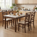 Dining Chairs Set of 4 with Backrests and Rubber Wood Frames