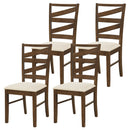 Dining Chairs Set of 4 with Backrests and Rubber Wood Frames