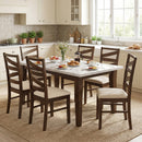 Dining Chairs Set of 4 with Backrests and Rubber Wood Frames
