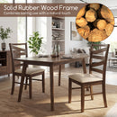 Dining Chairs Set of 4 with Backrests and Rubber Wood Frames
