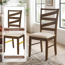 Dining Chairs Set of 4 with Backrests and Rubber Wood Frames