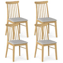 Dining Chairs Set of 4 Fabric Upholstered Kitchen Armless Chairs with Rubber Wood Frame