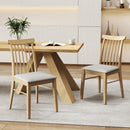 Dining Chairs Set of 4 Fabric Upholstered Kitchen Armless Chairs with Rubber Wood Frame