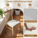 Dining Chairs Set of 4 Fabric Upholstered Kitchen Armless Chairs with Rubber Wood Frame