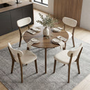 Dining Chairs Set of 4 with Solid Rubber Wood Frame