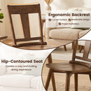 Solid Wood Dining Chairs Set of 4 with Curved Backrest