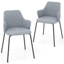 Dining Chairs Set of 2 with Curved Backrest Wide Seat and Armrests