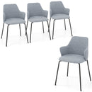 Dining Chairs Set of 2 with Curved Backrest Wide Seat and Armrests