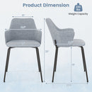 Dining Chairs Set of 2 with Curved Backrest Wide Seat and Armrests