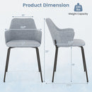 Dining Chairs Set of 2 with Curved Backrest Wide Seat and Armrests