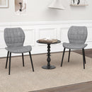 Dining Chairs Set of 2 with Padded Back Metal Legs and Adjustable Foot Pads