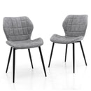 Dining Chairs Set of 2 with Padded Back Metal Legs and Adjustable Foot Pads