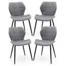 Dining Chairs Set of 2 with Padded Back Metal Legs and Adjustable Foot Pads