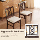 Dining Room Chairs Set of 2 Rubber Wood Dining Chairs with Hollowed Backrest-Brown