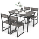5 Piece Dining Table Set with Storage Rack and Metal Frame