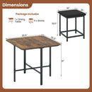 5-Piece Dining Table Set with 4 Upholstered Stools
