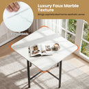 5-Piece Dining Table Set with 4 Upholstered Stools