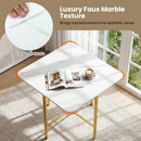 5-Piece Dining Table Set with 4 Upholstered Stools
