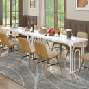 Dining Table for 6-8 People 63 Inch Rectangular Farmhouse Kitchen Table-White