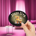 Disco Diva Retro Vinyl Die Cut Sticker