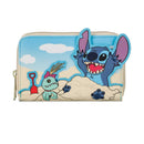 Disney Parks 3D Stitch with Scrump the Doll Beach Loungefly Wallet
