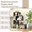 5-Tier S-Shaped Bookshelf Geometric Z-Shelf Bookcase with Open Cubes