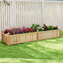 91 x 24 x 16 Inch Divisible Planter Box with Corner Drainage and Non-woven Liner for Growing Vegetables
