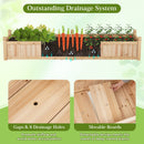 91 x 24 x 16 Inch Divisible Planter Box with Corner Drainage and Non-woven Liner for Growing Vegetables