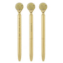 Do the Hustle Gold Embellished Gold Disco Pen Set of 6 | Giftable Pens | Novelty Office Desk Supplies