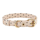 Dog Collar and Leash in Blush Pink Polka Dot | Faux Saffiano Leather SALE