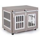 Dog Crate Furniture with Sliding Barn Door for Small Medium Dogs