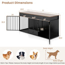 Dog Crate Furniture Indoor Modern Dog Kennel with Divider 3 Drawers and Pull-out Feeder