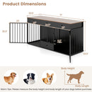 Dog Crate Furniture Indoor Modern Dog Kennel with Divider 3 Drawers and Pull-out Feeder