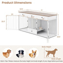 Dog Crate Furniture Indoor Modern Dog Kennel with Divider 3 Drawers and Pull-out Feeder