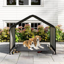 Dog Shade Shelter with Waterproof Roof for Large Medium Small Breeds-Black