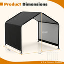 Dog Shade Shelter with Waterproof Roof for Large Medium Small Breeds-Black