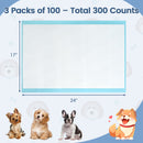 Dog and Puppy Pee Pads 24" x 17" (300 Counts) for Potty Training-Blue
