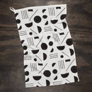 Domino Cotton Block Printed Dishtowel | Minimalist Cotton Hand Tea Dish Cloth | 18" x 28"