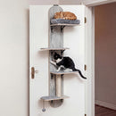 Door Hanging Cat Climber 4-level Height Adjustable with Plush Bed