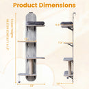 Door Hanging Cat Climber 4-level Height Adjustable with Plush Bed