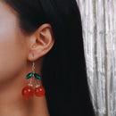 Double Cherries Rockabilly Earrings | 2.5" long