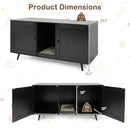 Double Cat Litter Box Enclosure with Scratching Pad