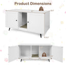 Double Cat Litter Box Enclosure with Scratching Pad