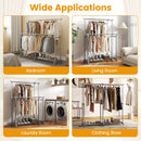 Double Rod Clothes Rack Heavy-Duty Metal Garment Rack